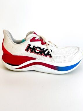 Hoka Skyward X sneakers in the Blanc De Blanc/Virtual Blue Color Men's Size 15